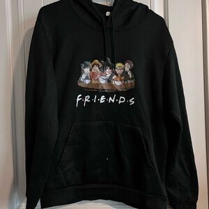 Black Anime Graphic Hoodie